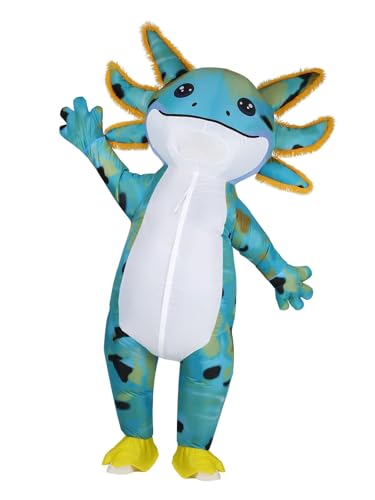 Kids Inflatable Axolotl Costume Funny Birthday Gift for Girls&Boys Blow Up Full Body Outfit for Party & Cosplay
