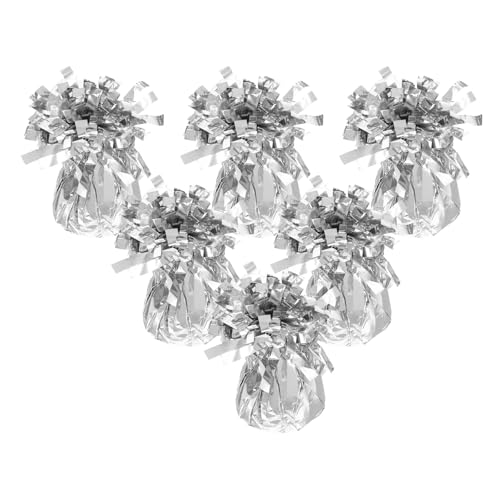 ANDRESLAD 6 Piezas Pesas para Globos Plateadas para Fiestas y Celebraciones Accesorios Resistentes para Bodas Cumpleaños y Eventos Especiales