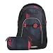 coocazoo Mate Schulrucksack „Stern des Südens”, schwarz-rot, 2-teilig, ergonomischer & anpassbarer Tornister, höhen- & größenverstellbar, mit Brustgurt & Hüftgurt, ab der 3. Klasse
