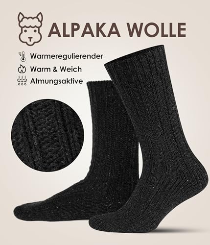 FORVEVO Alpaka Socken Damen/Herren 39-42 Schwarz – Bild 3