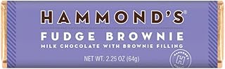 Hammond's Candies Fudge Brownie Ganache Milk Chocolate Bar, 2.25 oz - Rich Chocolate with Creamy Brownie Center, Mini