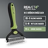 ReaVET Hundebürste & Katzenbürste Unterwollbürste für Langhaar I Große Rassen I Entfernt Unterwolle & Verfilzungen I mit Massageffekt & Deckhaarschutz I Fellbürste für Hunde, Katzen