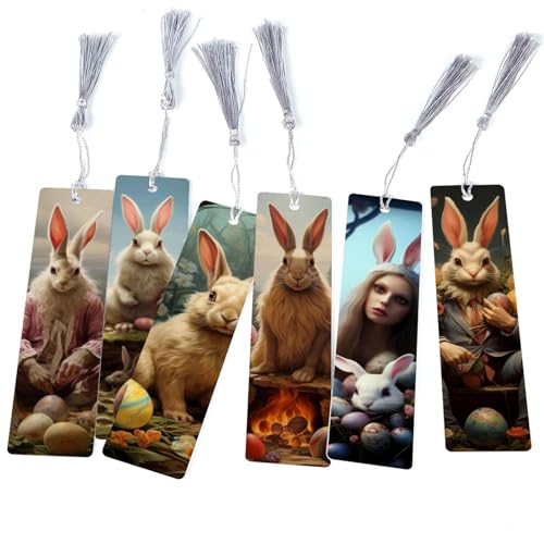 Marque-pages Happy Easter Day lot de 6 signets de lecture pour enfants et adultes