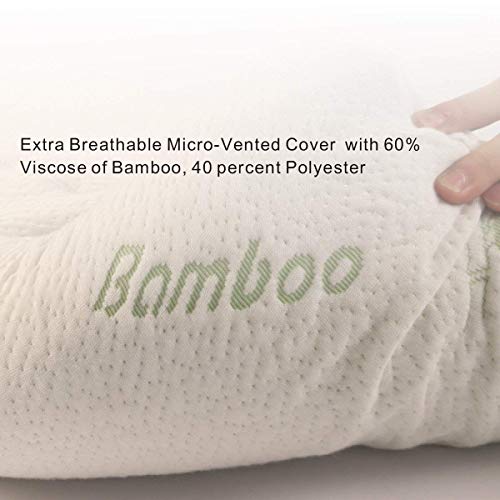 Kimko Bamboo Memory Foam Pillow-Soft Contour Cervical For Neck Support And Pain Relief Home Sleeping Pillow -Bamboo Cover Fiber 12''X20'' #TOP5
