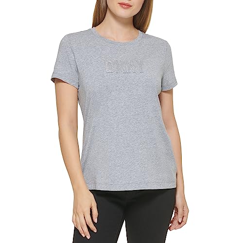 T-Shirt DKNY Femme W3276cna S/S Logo Tee Noir en Coton