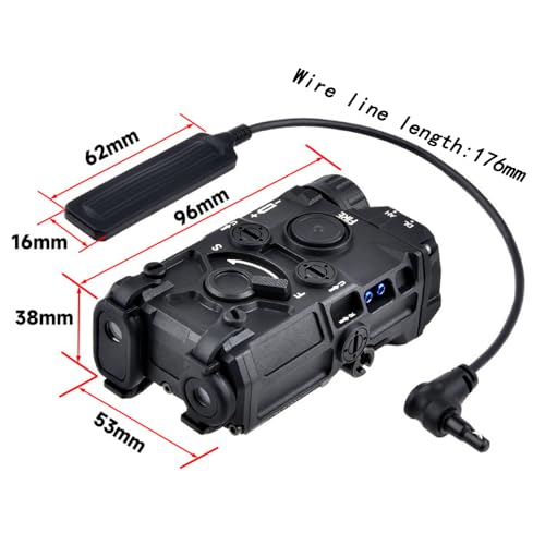 Nylon OG Box Aiming Laser Sights(with IR Laser+Red/Green/Blue Laser+White Flashlight), & M300a Strong LED Flashlight, & Modular Dual Wire Remote Pressure Switch(SF+Crane Plug) Combo,Black