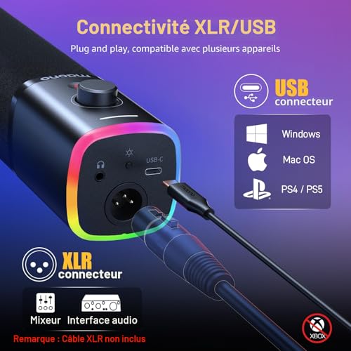 Microphone de podcasting MAONO USB/XLR compatible avec consoles de mixage - 2