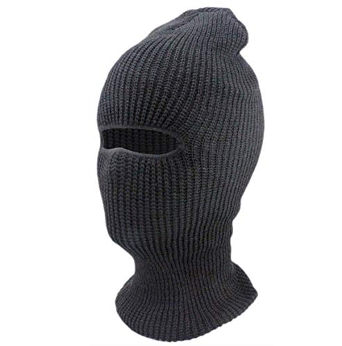 Ski Mask Full Face Beanie Hat 1 Hole Balaclavas Winter Hat Ski Snowboard (Charcoal Gray)