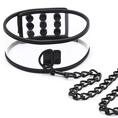 Coleira Transparente com Guia - Coleção Fetiche