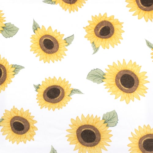 Image of Hudson Baby Unisex Baby Cotton Fitted Crib Sheet, Sunflower, One Size