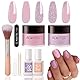 Aokitec Dipping Powder Nails Set - Pink & Glitzer Dip Powder mit Dip Liquid Base Nagelzubehör für Nail Art, Nägel Set zum einfachen Mitnehmen, Nägel Selber Machen, Geschenk für Frauen & Mädchen