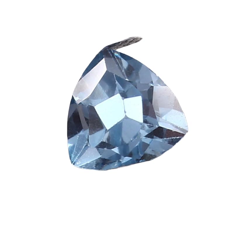 Gemme aigue-marine du Brésil 8 mm à facettes, la perfection du trillion