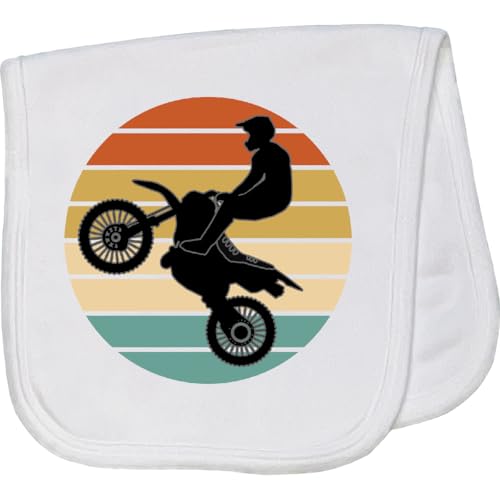 inktastic Dirt Biking Motocross Retro Baby Burp Cloth White 37a87
