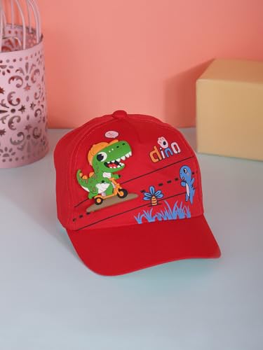 Image of PASSION PETALS Summer Dino Rockstar Baseball Cap for Kids Boys and Girls 2-4Years