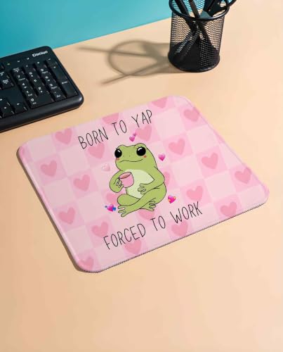 Image of Mouse Pad for Laptop & Desktop | 9x7 Inch Anti-Fray Stitched Edges | Non-Slip Rubber Base | Desk Setup Accessory for Students, Gamers & Professionals (Born to Yap)