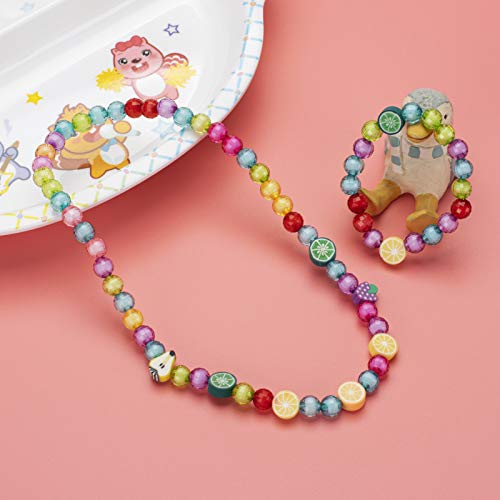 6 Sets Toddler Play Jewelry Beaded Necklace And Bracelet For Little Girls, Packaged In Gift Box, Dress Up Necklace Bracelet Set Pretend Princess Jewelry For Kids, Jewelry Toy Gifts For Girls #TOP3