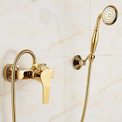 JYBNBBE Bathtub Faucets Wall Mounted Brass Bathtub Faucet with Hand Shower Bathroom Bath Shower Faucets Single Handle (A A)