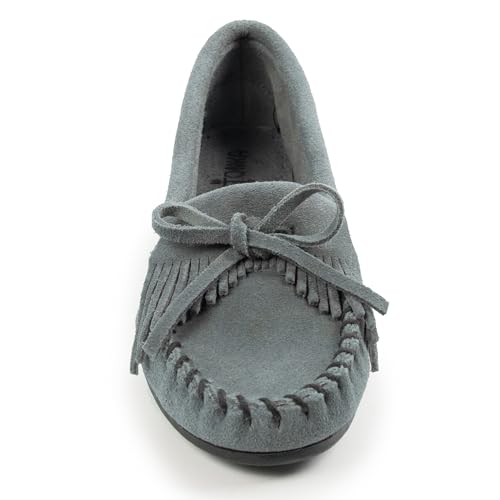 Minnetonka Womens Kilty Suede Moc Storm Blue Suede 5.5 M - Thumbnail 4