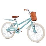 JMMD Girls Bike Ages 4-12 Years Old, Kids Bike for Toddlers with Basket, 12 14 16 18 20 24 Inch Kids Bicycle with Handbrake & Kickstand, Mint