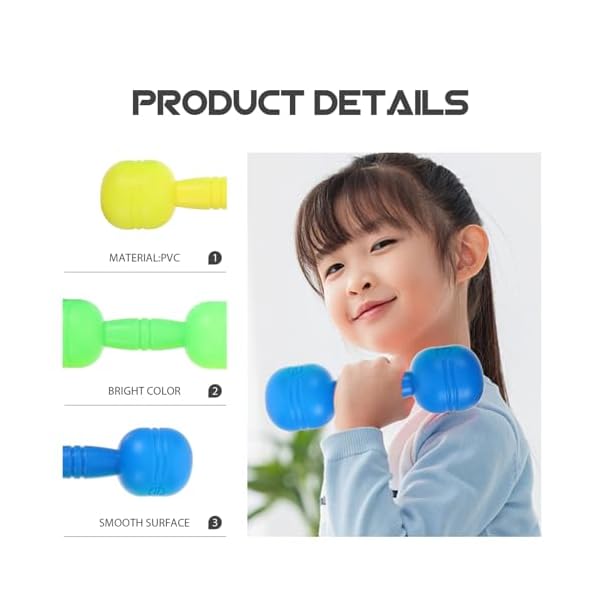 GANAZONO Kids Dumbbell Set 3 Pairs Small Kids Weights Interactive Children Toy for Hand Eye Coordination Exercise Home Play Training Children Weights Kids Supply - Image 4