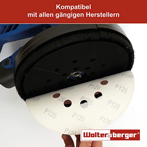 Woltersberger® 50 stuks slijpschijven diameter 225 mm, korrelmaat P220, 10 gaten in rood, schuurpapier gipsplaten… - Afbeelding 5