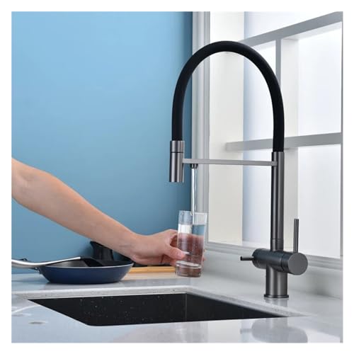 Pistolet gris pour robinet de cuisine universel eau filtrée chaude froide