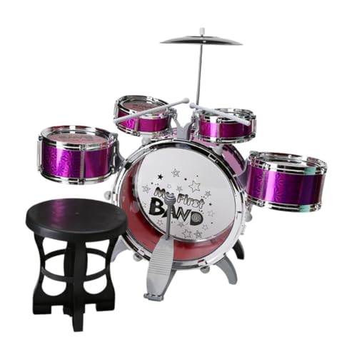 【compatto】: le dimensioni educative del giocattolo musicale sono personalizzate per adattarsi comodamente alle piccole mani, rendendo facile per i bambini iniziare a suonare immediatamente senza problemi < BR/> 【Gift Ideal】: Questo set di batteria con illuminazione musicale è una scelta regalo per compleanni, vacanze, feste o concerti musicali per bambini