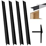Tenare 4 Pieces 15.75 Inch PVC Drawer Hanging File Rails with Screws and Adhesive Tape Black File Cabinet Rails for Drawer Sides Letter Size File Storage Hanging File Folder Organizer
