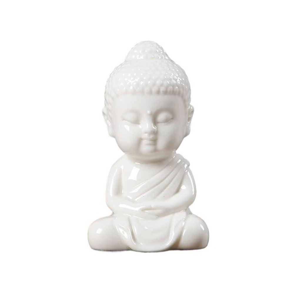 SAMCIOI Tea Pet Kung Fu Tea Set Mini White Porcelain Little Tathagata Zen Tea Pet Ornaments Table Ceramic Figurine Teaware Ornaments