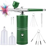 Airbrush Set mit Kompressor: Airbrush Kit, Spritzpistole Kabelloses, Tragbare Airbrushpistole mit Kompressor, USB Aufladbare Handheld Spritzpistole Set für Haut Hydratation, Tattoo, Nägel, Make-up