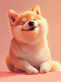 JXAVAXDE Cute Shiba Inu Dog DIY 5D Diamond Paint Kits for Adults Easy for Beginner Round Full Drill Diamond Art Painting Gems Cross Stitch Mosaic Craft for Home Decor 12x16 inch
