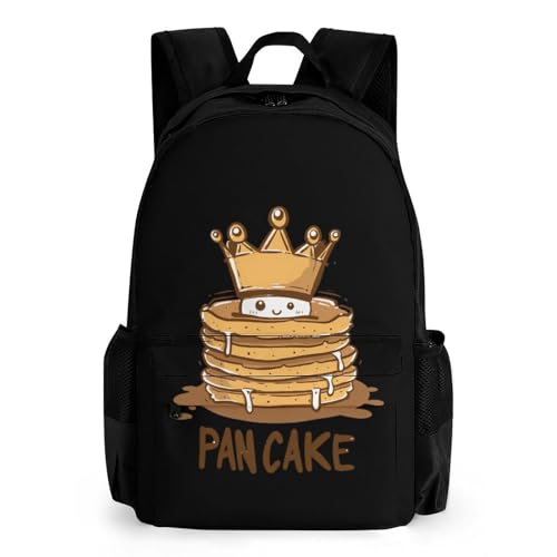 Pancake King Pancake Backpack Travel Laptop Backpack Lightweight Business Work Bag Daypack for Men Women