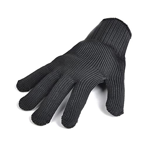 KONGMM Guantes Anticorte, Guante de Seguridad Nivel 5 Anti-Corte Negro A Prueba de puñaladas Alambre Resistente Metal Trabajo Jardín Cocina Hogar Trabajo Guantes de protección(1 PCS)