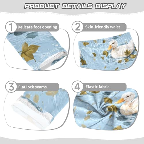 Ducks Wimming in The Water Girls Leggings Kids Yoga Pants Dance Active Tights 4T3