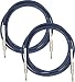 Fender 10-Foot Original Instrument Cable, Straight-Straight, Midnight Blue - 2 Pack