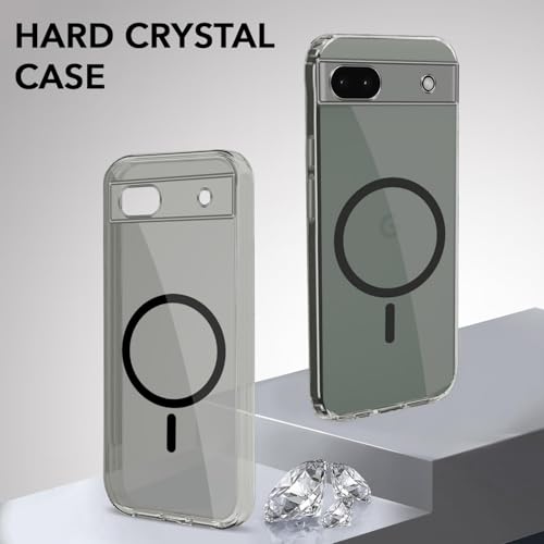 Image of Jkobi Lifetime Anti-Yellow MagSafe Compatible Clear Back Case Cover for Google Pixel 6a (Sleek Hard Crystal | Shockproof and Camera Protection)