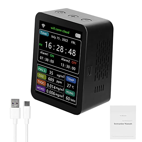 Détecteur de quantité d'air PM2.5 et CO2 connecté pour application mobile
