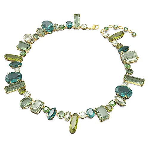 Swarovski Gema Necklace, Adjustable, With Green Crystals In Mixed Classic Cuts On A Gold-Tone Finish Setting, Part Of The Gema Collection #TOP1