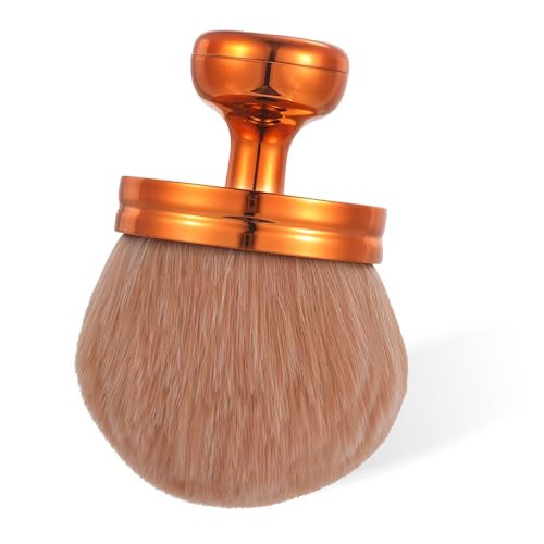 Make Up Pinsel Puderpinsel Groß, Rund Schminkpinsel, Foundation Kosmetikpinsel, Weicher Grundierungspinsel für Auftragen Puder Rouge Bronzer Foundation Mineral Roségold