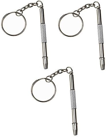 OptiPlix Mini 4-in-1 Screwdriver Keychain Eyeglass Repair kit - 3 Pack