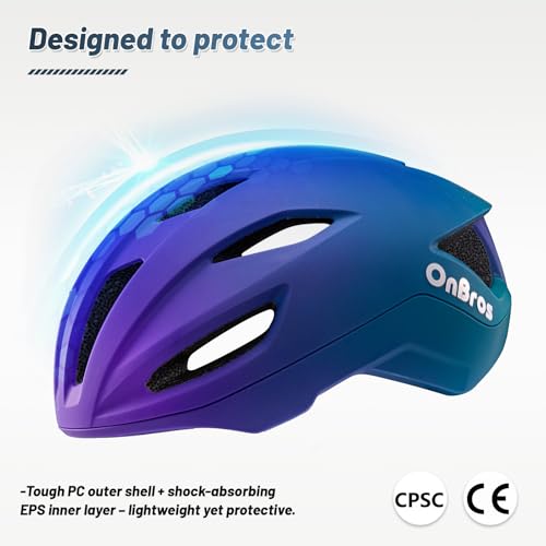 Image of Adult Cycling Bike Helmet, OnBros Lightweight Unisex Bicycling Helmets for Men and Women, Adjustable Fit CPSC Certified Bicycle Helmet