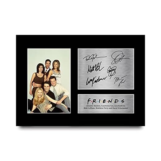 HWC Trading Friends A4 Sin Marco Regalo De Visualización De Fotos De Impresión De Imagen Impresa Autógrafo Firmado Por Joey Chandler Ross Phoebe Rachel Monica Ventiladores De Programa De Tv