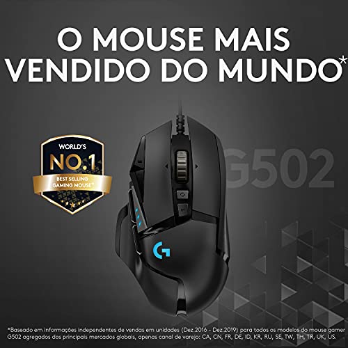 Mouse Gamer Logitech G502 HERO com RGB LIGHTSYNC, Ajustes de Peso, 11 Botões Programáveis e Sensor HERO 25K 3 Mouse Gamer Logitech G502 HERO com RGB LIGHTSYNC, Ajustes de Peso, 11 Botões Programáveis e Sensor HERO 25K - Imagem 3