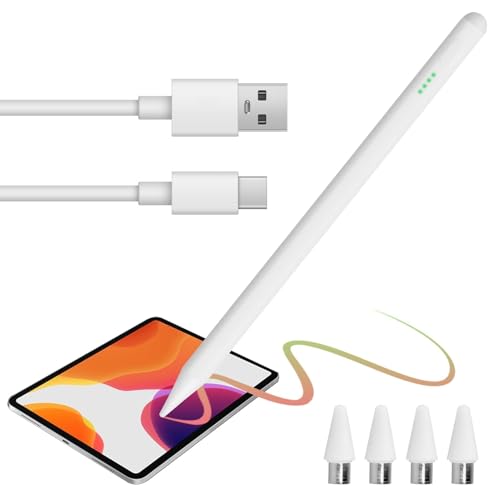 Stylet Tablette avec 4 Embouts Remplacement Métal Compatibilité Universelle Tablettes i-Pad/Android Samsung/Lenovo/Huawei/Xiaomi