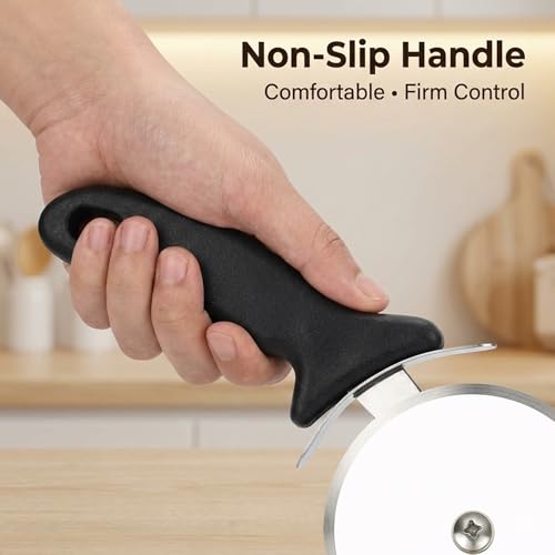 Image of Royal Stainless Steel Large Pizza Cutter | Premium Pizza Cutter - Ideal for Cutting Pizza /Sandwich /Breads /Burger /Paratha | Rotating Slicer