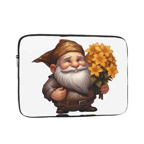 Dwarf Holding A Flower Laptop Sleeve Case 17 Inch Suitable For Notebook Computer Tablet Traveling Carrying Simple Case