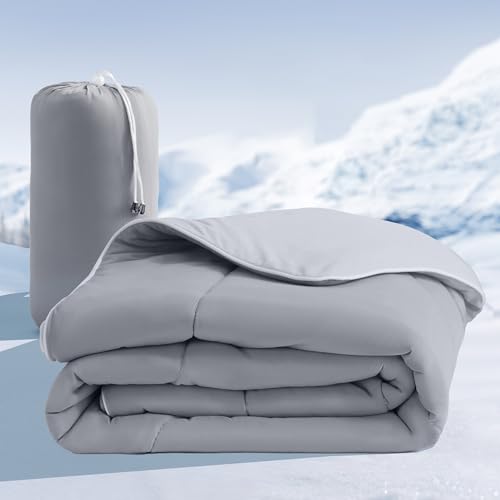 Cooling Blankets for Hot Sleepers - Summer Blanket Thin Lightweight Breathable Soft Double Side with Bag for Travel, Cooling Comforter for Couch Sofa, Keep Cool for Night Sweats (Grey 50"x60"