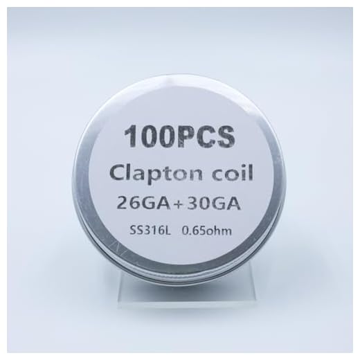 WratryParts 100PCS SS316L Clapton Coil Wire Prebuilt Coils for DIY Tank RBA RDA RTA Atomizer (0.65ohm 26ga + 30ga)