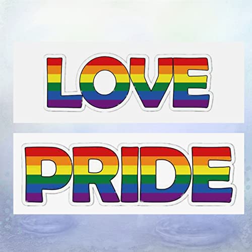 ABOOFAN 4 pçs Adesivo decorativo de arco-íris para colar com adesivo de orgulho bissexual amor + org