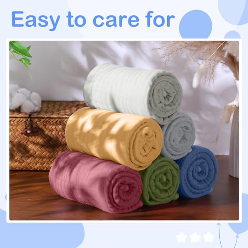 Image of Peryiter 6 Pcs Muslin Hooded Baby Towels, 32 inchx 32 inch Cotton Newborn Bath Towel Muslin Infant Baby Blankets Absorbent Unisex Newborn Registry Gift Essentials for Girls Boys (Dark Color Series)